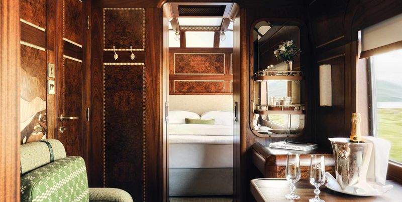 A Royal Scotsman cabin with wood panelling